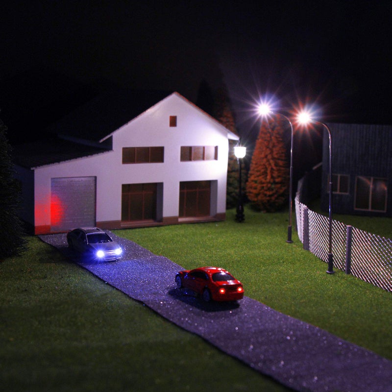Evemodel EC150 12pcs 1:150 N Scale Model Lighted Cars (Color Random) with 12V LEDs for Building Layout New - Image 5